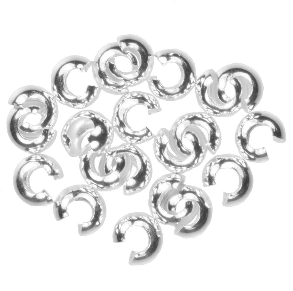6418 20 Sterling Silver 4mm Crimp Covers